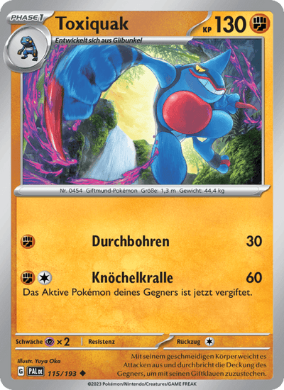 Toxiquak 115/193 Entwicklungen in Paldea Pokémon Karte