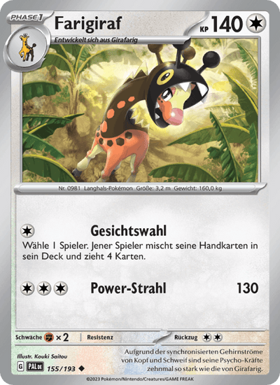 Farigiraf 155/193 Entwicklungen in Paldea Pokémon Karte