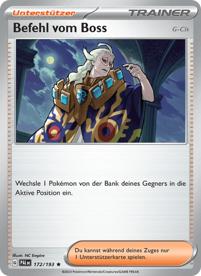 Befehl vom Boss 172/193 Entwicklungen in Paldea Pokémon Karte