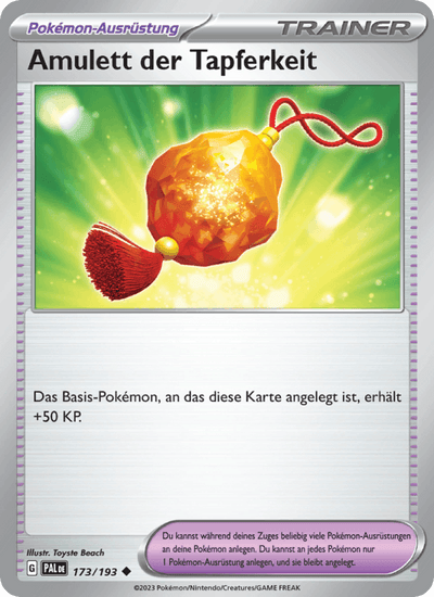 Amulett der Tapferkeit 173/193 Entwicklungen in Paldea Pokémon Karte