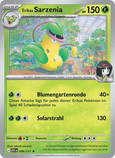 Erikas Sarzenia 006/217 Erhabene Helden Pokémon Karte