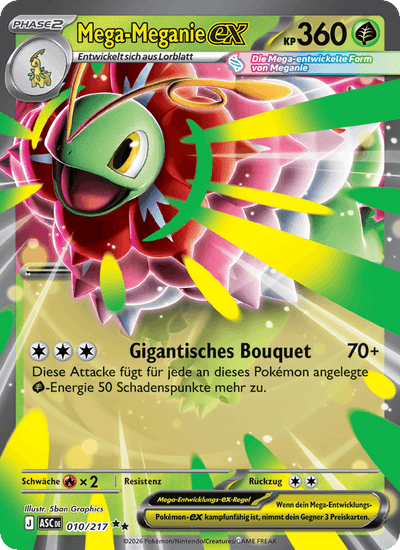 Mega-Meganie-ex 010/217 Erhabene Helden Pokémon Karte