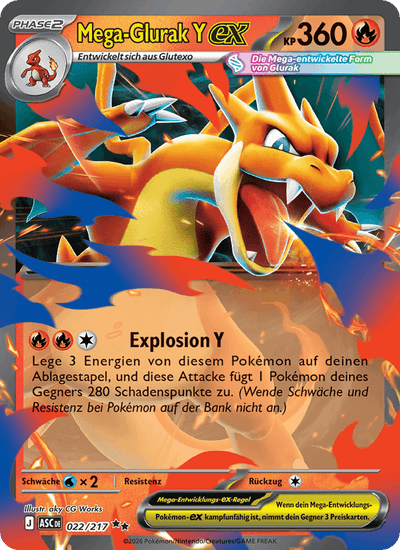 Mega-Glurak Y-ex 022/217 Erhabene Helden Pokémon Karte
