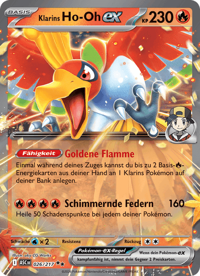 Klarins Ho-Oh-ex 026/217 Erhabene Helden Pokémon Karte