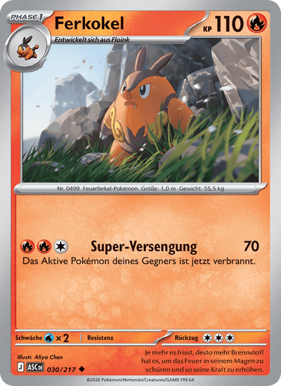 Ferkokel 030/217 Erhabene Helden Pokémon Karte