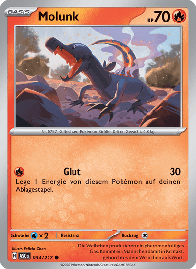 Molunk 034/217 Erhabene Helden Pokémon Karte