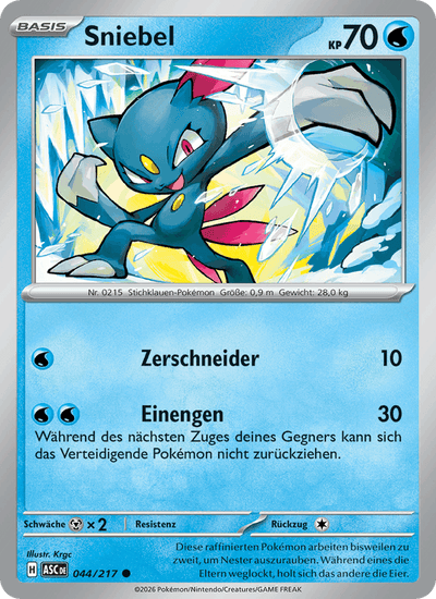 Sniebel 044/217 Erhabene Helden Pokémon Karte