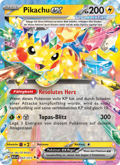 Pikachu-ex 057/217 Erhabene Helden Pokémon Karte