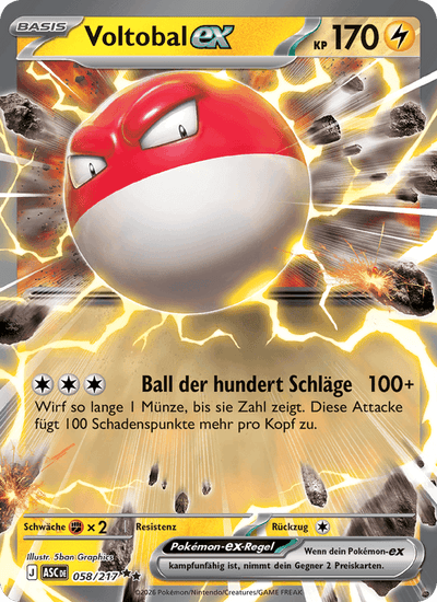 Voltobal-ex 058/217 Erhabene Helden Pokémon Karte