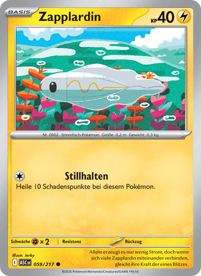 Zapplardin 059/217 Erhabene Helden Pokémon Karte
