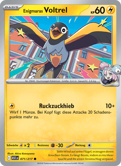 Enigmaras Voltrel 071/217 Erhabene Helden Pokémon Karte