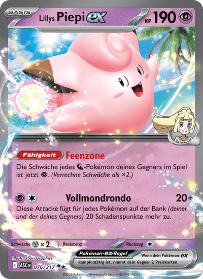 Lillys Piepi-ex 076/217 Erhabene Helden Pokémon Karte