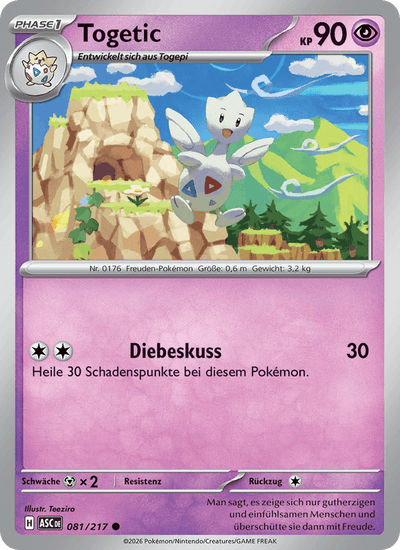 Togetic 081/217 Erhabene Helden Pokémon Karte