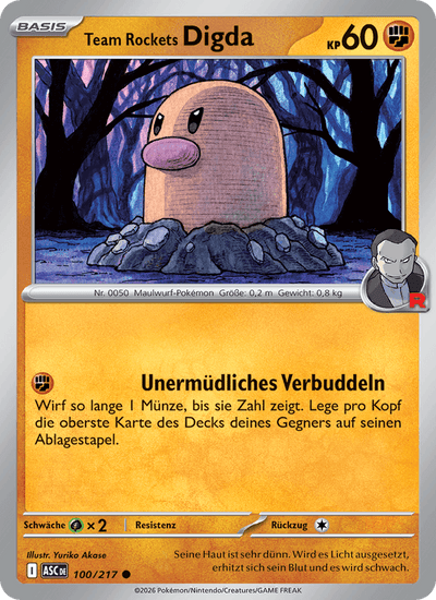 Team Rockets Digda 100/217 Erhabene Helden Pokémon Karte