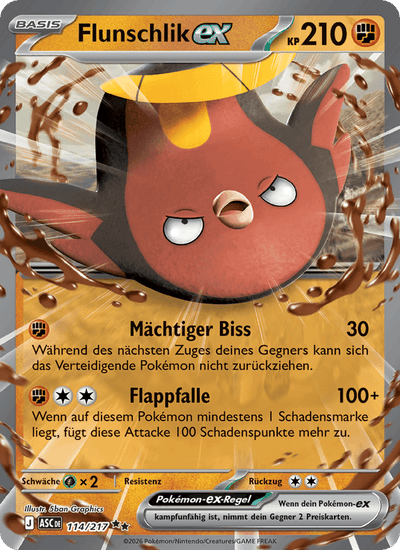 Flunschlik-ex 114/217 Erhabene Helden Pokémon Karte