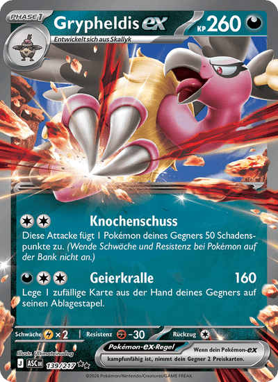 Grypheldis-ex 139/217 Erhabene Helden Pokémon Karte