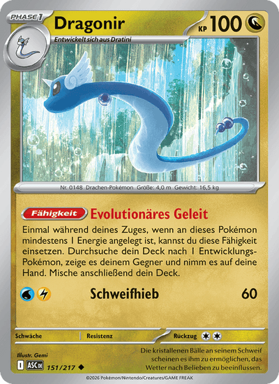Dragonir 151/217 Erhabene Helden Pokémon Karte
