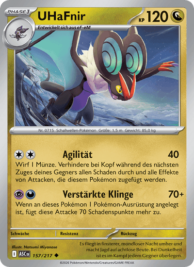 UHaFnir 157/217 Erhabene Helden Pokémon Karte