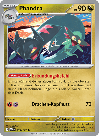 Phandra 159/217 Erhabene Helden Pokémon Karte