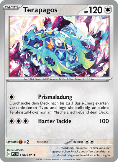 Terapagos 178/217 Erhabene Helden Pokémon Karte