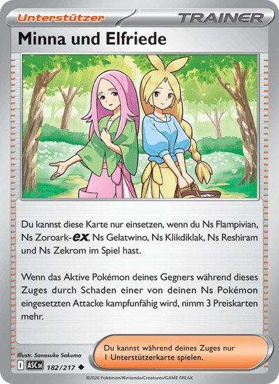 Minna und Elfriede 182/217 Erhabene Helden Pokémon Karte