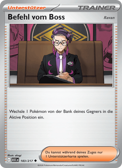 Befehl vom Boss 183/217 Erhabene Helden Pokémon Karte