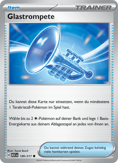 Glastrompete 189/217 Erhabene Helden Pokémon Karte