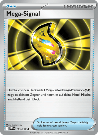 Mega-Signal 193/217 Erhabene Helden Pokémon Karte