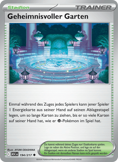 Geheimnisvoller Garten 194/217 Erhabene Helden Pokémon Karte