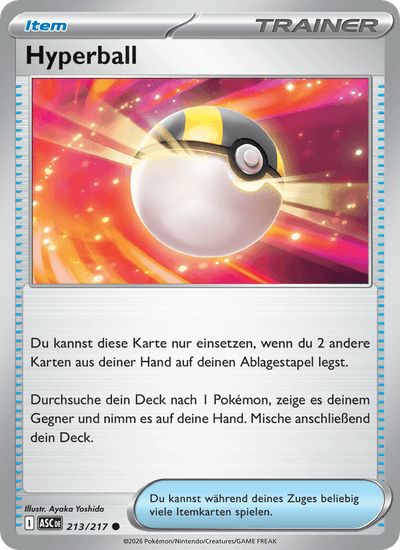 Hyperball 213/217 Erhabene Helden Pokémon Karte