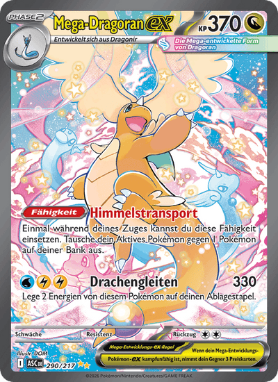 Mega-Dragoran-ex 290/217 Erhabene Helden Pokémon Karte