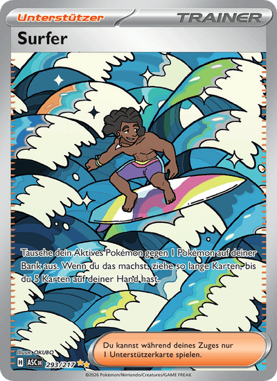 Surfer 293/217 Erhabene Helden Pokémon Karte