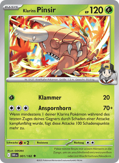 Klarins Pinsir 001/182 Ewige Rivalen Pokémon Karte