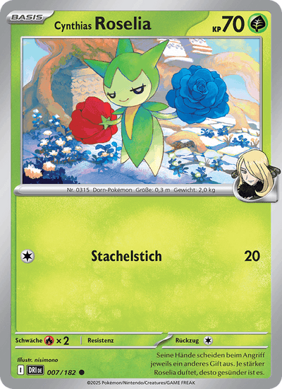 Cynthias Roselia 007/182 Ewige Rivalen Pokémon Karte