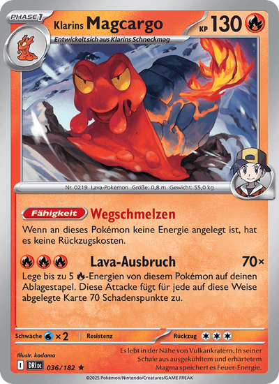 Klarins Magcargo 036/182 Ewige Rivalen Pokémon Karte