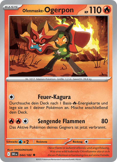 Ofenmaske-Ogerpon 044/182 Ewige Rivalen Pokémon Karte