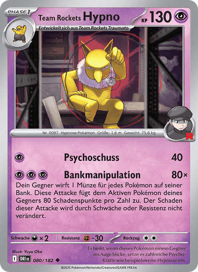 Team Rockets Hypno 080/182 Ewige Rivalen Pokémon Karte