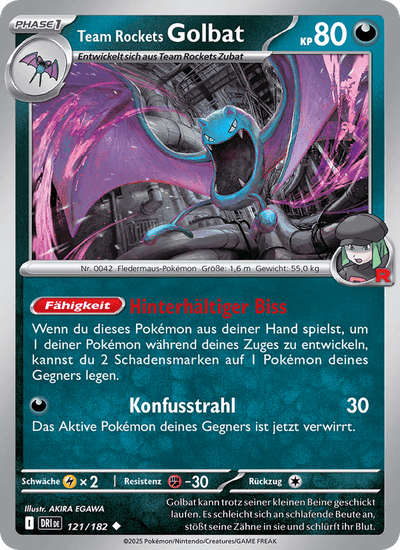 Team Rockets Golbat 121/182 Ewige Rivalen Pokémon Karte