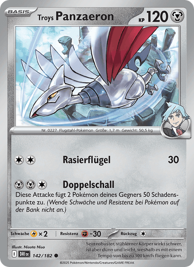 Troys Panzaeron 142/182 Ewige Rivalen Pokémon Karte