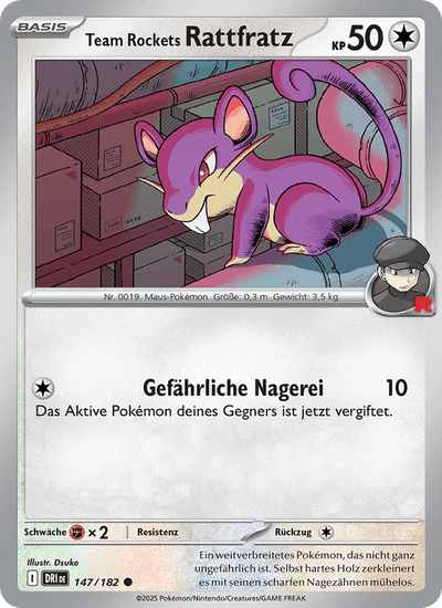 Team Rockets Rattfratz 147/182 Ewige Rivalen Pokémon Karte