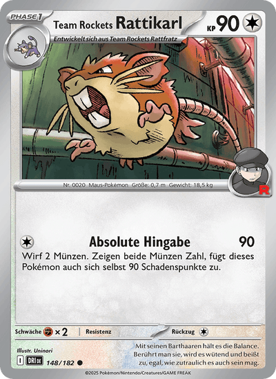 Team Rockets Rattikarl 148/182 Ewige Rivalen Pokémon Karte