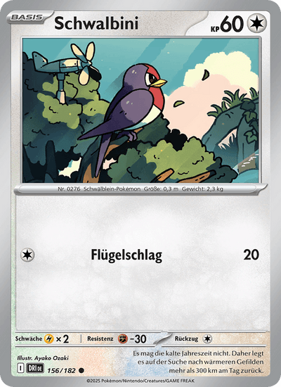 Schwalbini 156/182 Ewige Rivalen Pokémon Karte