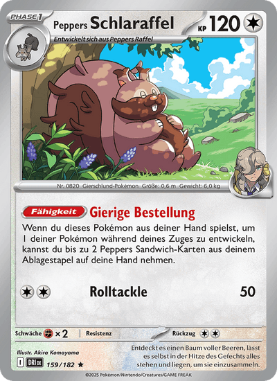 Peppers Schlaraffel 159/182 Ewige Rivalen Pokémon Karte