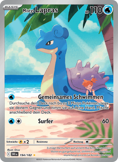 Mistys Lapras 194/182 Ewige Rivalen Pokémon Karte