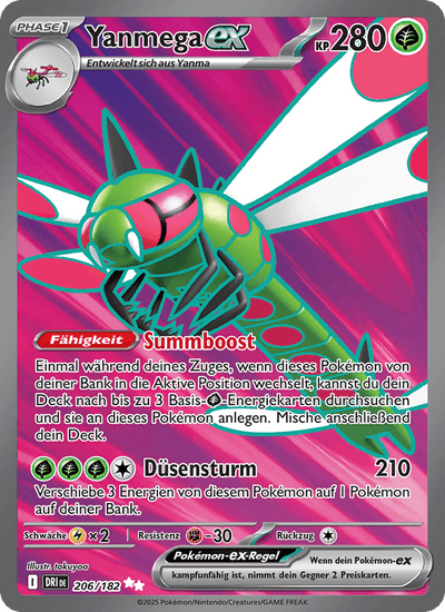 Yanmega-ex 206/182 Ewige Rivalen Pokémon Karte