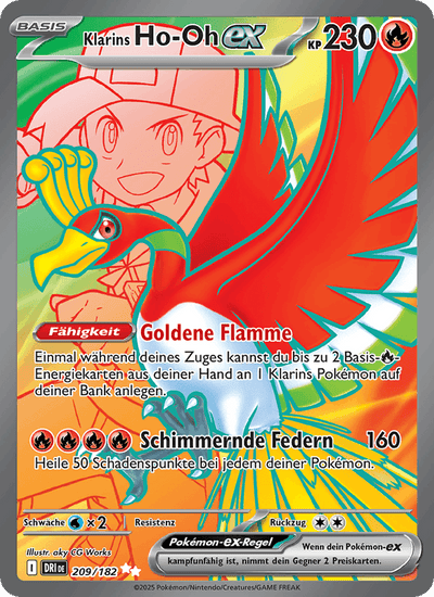 Klarins Ho-Oh-ex 209/182 Ewige Rivalen Pokémon Karte