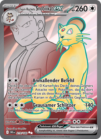 Team Rockets Snobilikat-ex 219/182 Ewige Rivalen Pokémon Karte