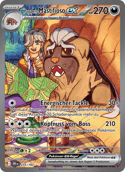Peppers Mastifioso-ex 235/182 Ewige Rivalen Pokémon Karte