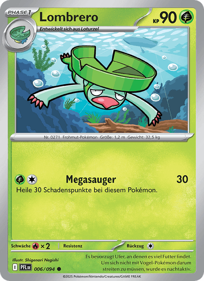 Lombrero 006/094 Fatale Flammen Pokémon Karte