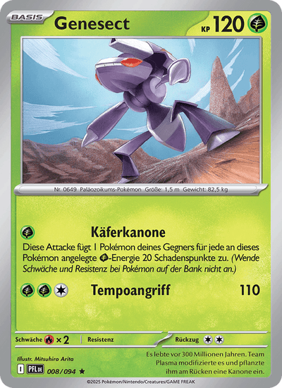 Genesect 008/094 Fatale Flammen Pokémon Karte